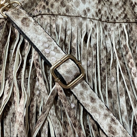 Aldo snake print large boho fringe bag purse - Picture 9 of 11